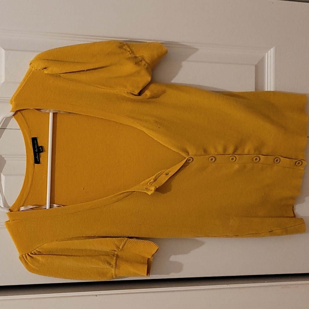 Yellow short sleeve cardigan